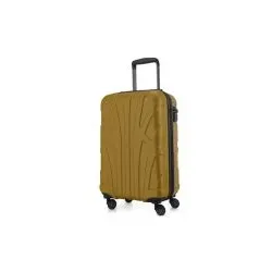 Suitline -  Bordgepäck Koffer Handgepäck 55x35x20 cm, Trolley Hartschale matt, 4 Rollen, ABS, TSA, Herbstgold