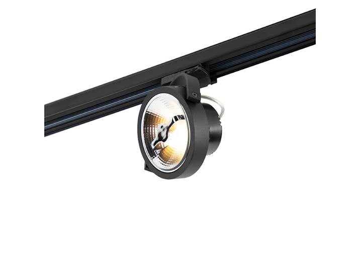 Spot sur rail LED triphasé noir 15W 2700K avec AR111 - Expert