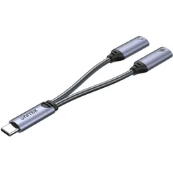 Unitek USB C – USB C Adapter (USB-C), USB Adapter, Schwarz, Grau