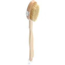 Rückenbürste aus Holz - Duschbürste für sanftes Körperpeeling & Wellness Zuhause - abnehmbarer Kopf - fördert Durchblutung - 7x4x43cm