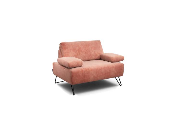 Sensoo Sessel Cosy, Rosa, Metall, 114-142x85x86-94 cm, Stoffauswahl, Wohnzimmer, Sessel, Sonstige Sessel