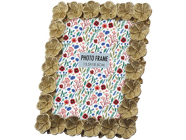 Bilderrahmen Natural & Feminine Glamour Gold Polyresin, Glas - Bilderrahmen