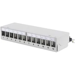 Digitus Desktop Patch Panel,12-Port, Server Zubehör, Grau