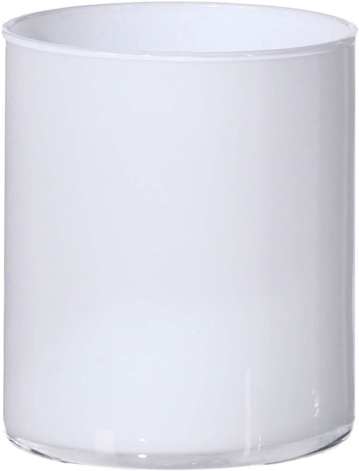 Tischvase CREATIV HOME "Blumenvase aus Glas", weiss (weiß), H:15cm Ø:13cm, Glas, Vasen, Tischvase, zylindrische Form, Höhe 15 cm weiß B/H/T: 15cm Ø 13cm