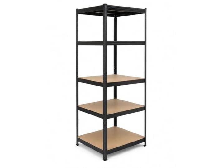Relaxdays Rayonnage Lourd\, H x L x P : 200 x 80 x 60 cm\, Noir/Marron 875 kg\, 5 niveaux\, rayonnage cave\, à emboîter