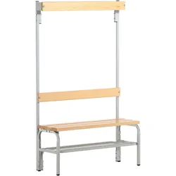 Sypro, Werkstattschrank, Umkleidebank für Trockenräume mit Rückenlehne (38 cm, 14 cm)
