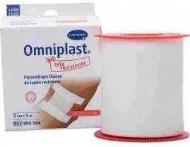OMNIPLAST esparadrapo hipoalérgico tejido resistente 5mx5 cm 1 ud