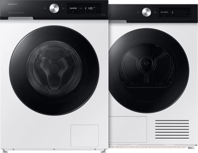Samsung WW90DB7U94GE AI Wash en Samsung DV90DB7845GEU3 QuickDrive wasmachine en droger set