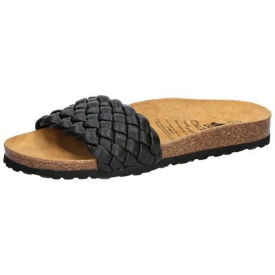 Pantolette LICO "Pantolette Bioline Plait", Damen, Gr. 40, schwarz, Synthetik, Schuhe Pantolette