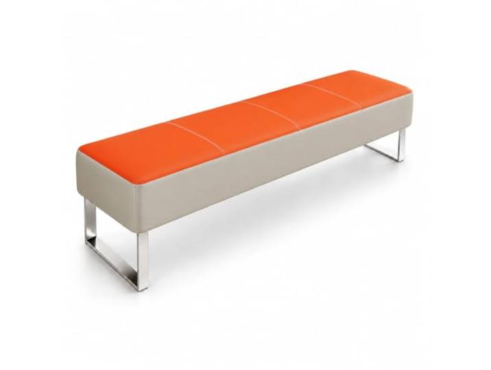 Empfangsbank aus Kunstleder, Belastbare Sitzbank ohne Lehne mit Metallfüßen Gewerbliche Gästebank für Wartezimmer, Büros, Praxen, Salons, Spas und Friseursalons(I,180cm/70.9in)