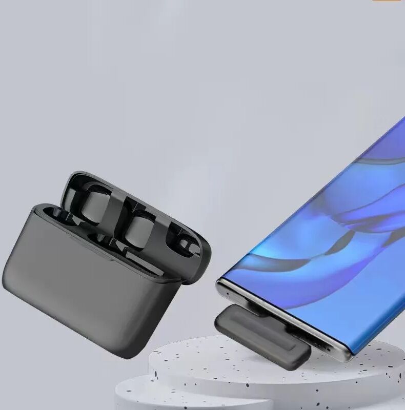 INF Microphone Lavalier Double Sans Fil avec Étui de Charge pour Enregistrement sur Smartphone, Compatible avec iPhone,