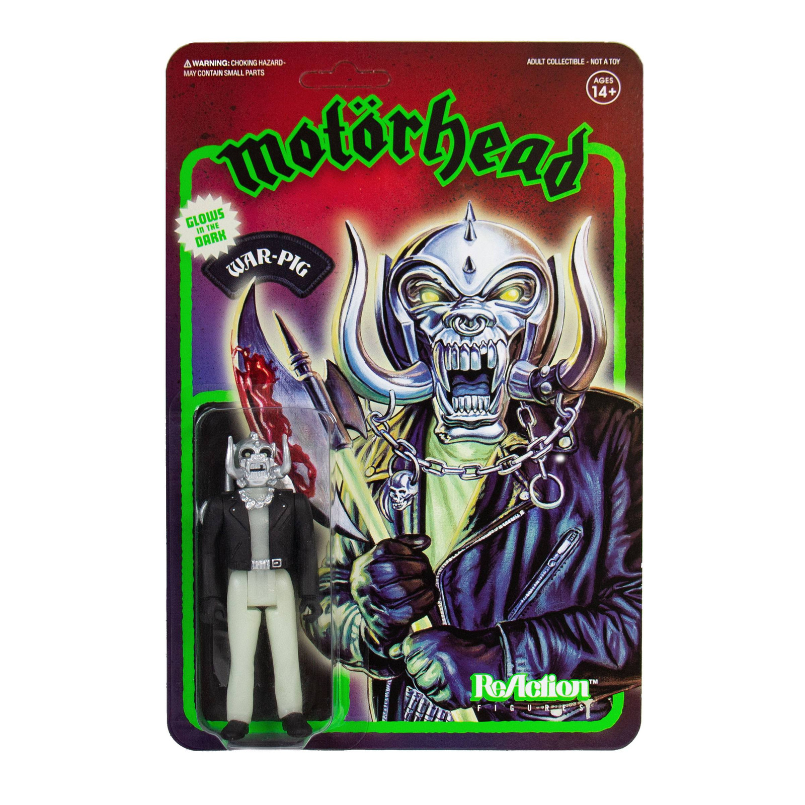 Super7 Motorhead ReAction Actiefiguur Warpig, oplichtend in het donker, 10 cm