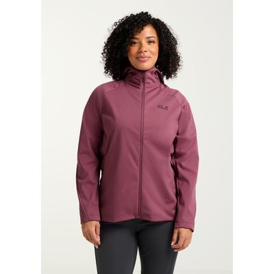 Funktionsjacke JACK WOLFSKIN "HIKE WITH ME HOODY W", Damen, Gr. M (38/40), raisin, Obermaterial: 100% Polyester. Futter: 100% Polyester, Jacken Funktionsjacke, mit Kapuze, atmungsaktiv, wasserabweisend, winddicht