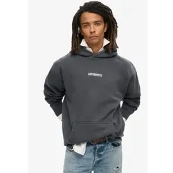 Superdry für Herren. M2013727A Locker sitzendes Sweatshirt mit Kapuze und Mikrologo-Print
grau (L), Lässig, Baumwolle