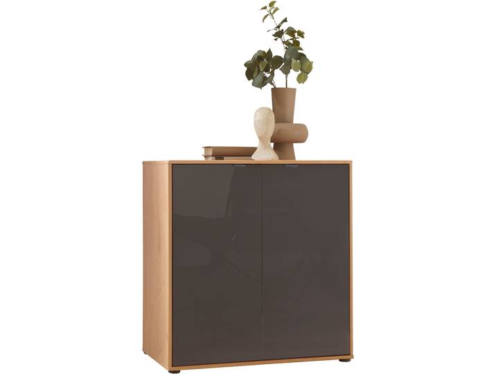 Kommode WIEMANN Cardiff Sideboard, Wäscheschrank, teilmassiv Erle, 80 cm , grau (mocca), Erle,Glasmocca, Erle, Sideboards, Kommode, verschiedenen Ausführungen, inklusive Einlegeboden