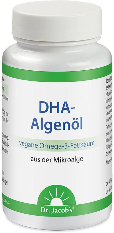 Dr. Jacob's DHA-Algenöl Kapseln Omega-3-Fettsäuren vegan