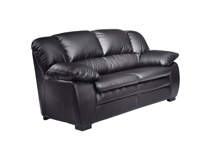 Zweisitzer-Sofa Casino I Schwarz Lederlook