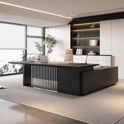 WESOME 86.6inch Large L Shaped Executive Desk with Cabinets Power Outlet Wireless Charging