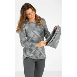 Viskose-Mix Shirt in Druck taupe in Größe 36/38 von DW-Shop, Taupe, 36/38