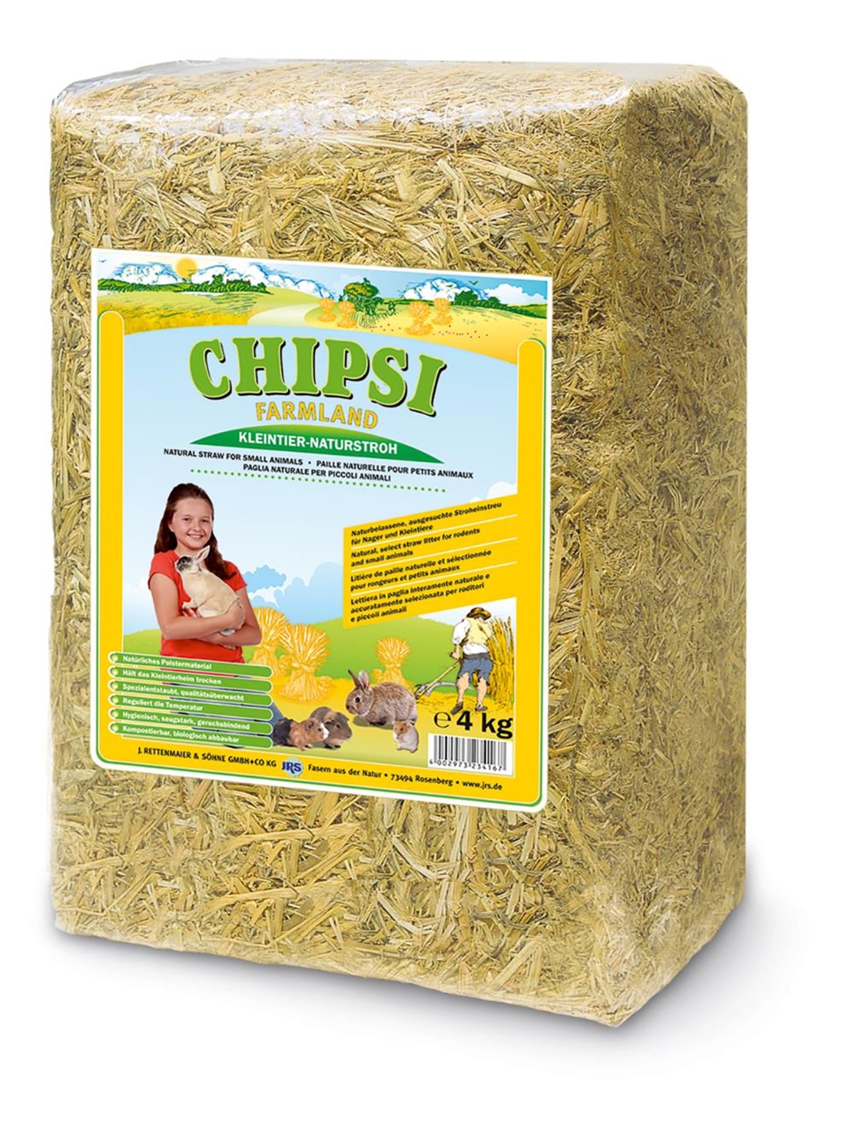 Chipsi JRS Petcare - Farmland Bedding Straw 4kg