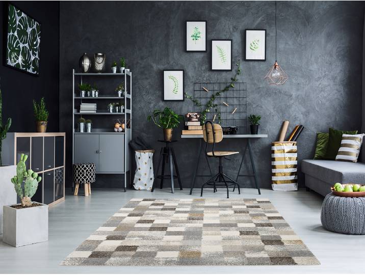 Tapis à poils courts Hydra Scale Gris 240 x 290cm Tissu