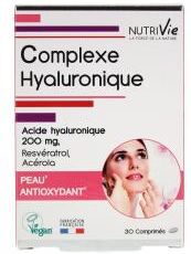 Nutrivie Complexe Acide Hyaluronique - 30 Comprimés - Boîte 30 comprimés