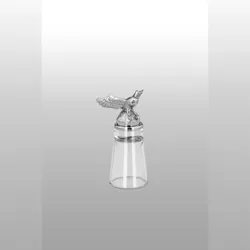 Schnapsglas Eule,  Edelstahl H 10,5cm, D-Glas 4,5cm D-Eule 6,0cm, 4cl