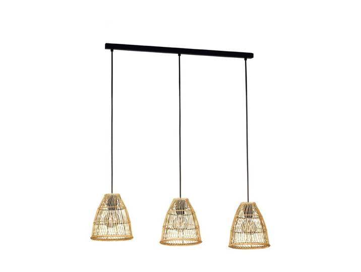 Eglo 3er Pendelleuchte Ayesgarth schwarz natur 91 x 21 x 110 cm E27