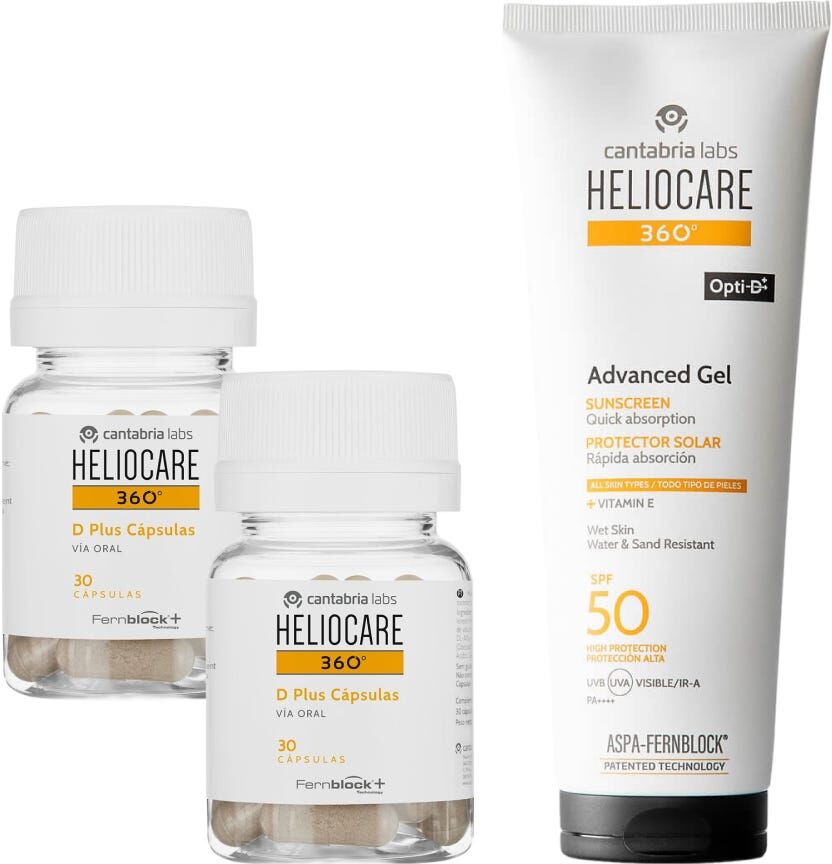 Heliocare 360º D Plus 2x30 cápsulas + REGALO Advanced Gel Protector Solar SPF50 250 ml