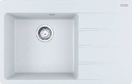 Franke Centro - Fragranit-Spüllbecken CNG 611-78 TL/2, 780x500 mm, Eisweiß 114.0637.512