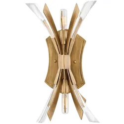 Wandleuchte Wandstrahler Flurlampe Schlafzimmerleuchte Stahl Kristalle Gold