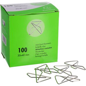 Exacompta Büroklammern 14765E, Zick-Zack, 30x40mm, silber, verzinkt, 100 Stück