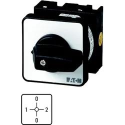 Eaton 011291 Strommesserumschalter, T0, 20 A, Zentraleinbau, 2 Baueinheit(en), Kontakte: 4, 90 °, rastend, mit 0-Stellung, 1-0-2-0, Abwicklungs Nr.