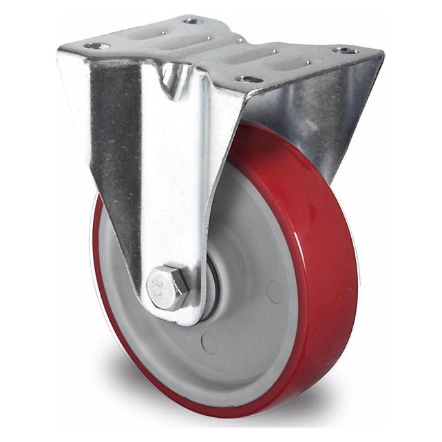 eurokraft basic PU-Reifen, rot auf Polyamidfelge (15763781)
