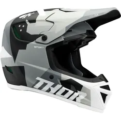 Thor Reflex Sport Carbon Brave, Motocrosshelm - Matt Grau/Weiß/Schwarz - M