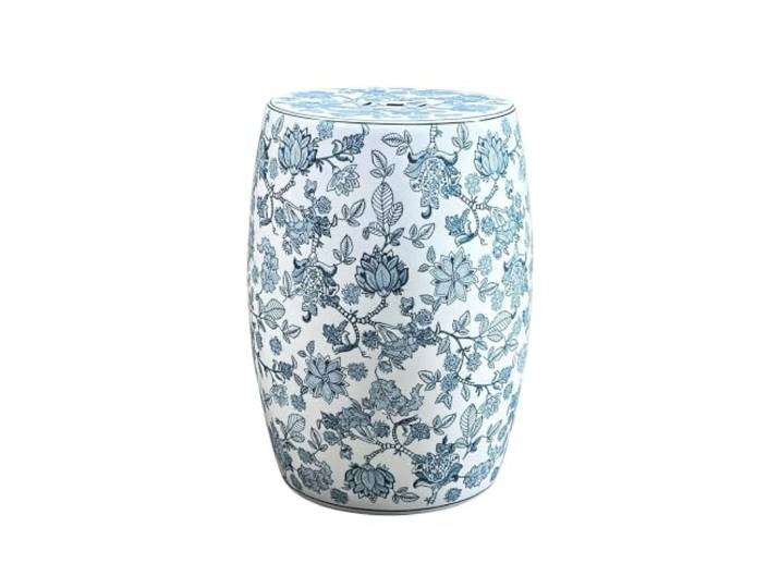 LGHQGHXF Collection Gartenhocker Aus Glasierter Keramik, Dekorativer Chinoiserie-Hocker for Beistelltisch Im Freien – Keramik-Hortensien-Blumenmuster for Den Innengarten Und Den Terrassenbereich