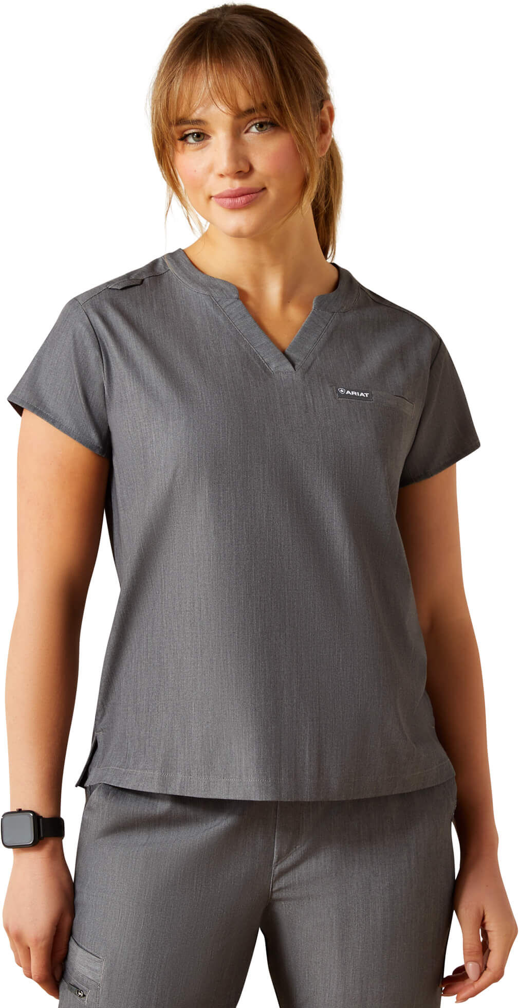 Women's Eliza Fashion Scrub Top in Charcoal Grey, Size: XL by Ariat