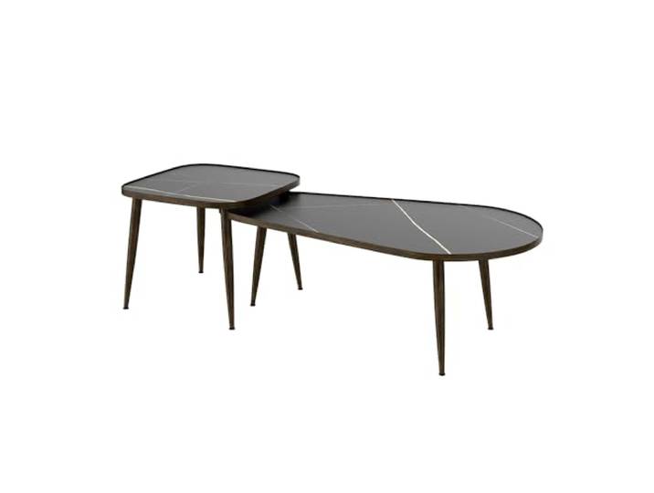 Vicco Couchtisch-Set Manitoba , Schwarz 105 x 64.5 cm 2 Teile, platzsparend zusammenklappbar und vielseitig kombinierbar