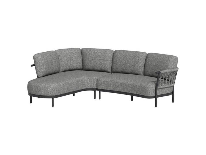 Tierra Outdoor Loungegarnitur, Grau, Metall, Textil, Füllung: Komfortschaum,Komfortschaum, Ottomane links, L-Form, 287x214 cm, lichtecht, wetterbeständig, Gartenmöbel, Loungemöbel, Lounge-Serien