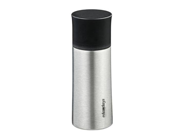 Relaxdays Trinkflasche Edelstahl 300 ml mit Becher