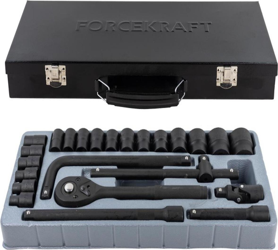 Rock FORCE Set dopsteeksleutels en ratel-dopsteeksleutelbitjes 1/2", 8-32mm, 24-delig