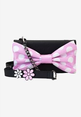 Women's Loungefly x Disney Minnie Mouse Clutch Crossbody Bag Rock The Dots by Loungefly in Black (Size ONE SIZE)