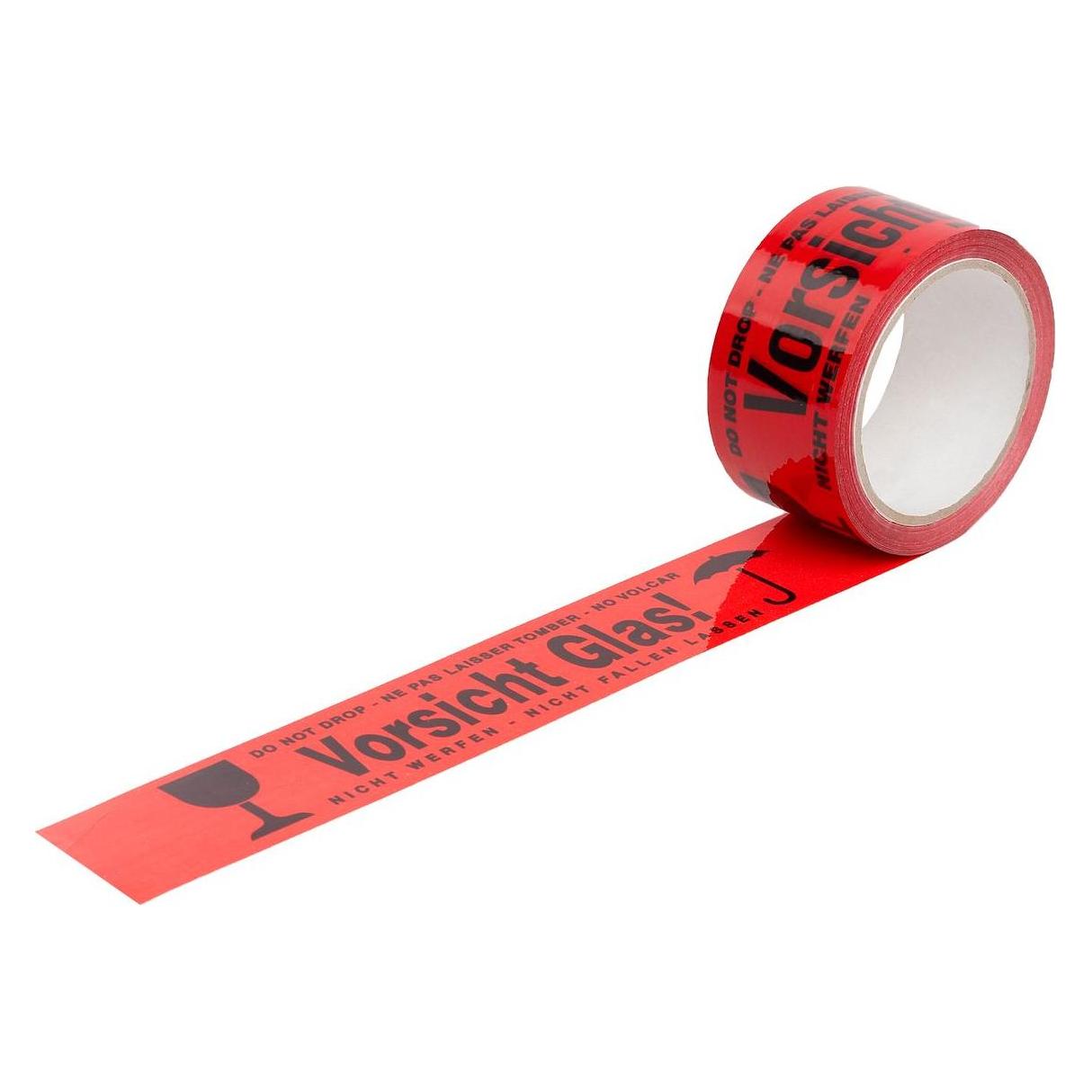 Magni Packbandrolle rot Ac-Ln Vorsicht Glas 66Mx50mm (50 mm) (400.086)