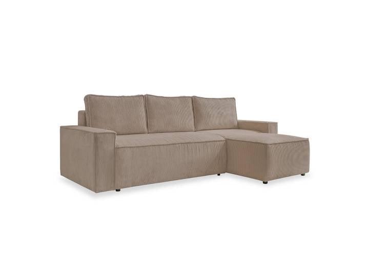 Ecksofa, Taupe, 250x156 cm, Textil, Liegefunktion & Seitenverkehrt Montierbar, Modern, MID.YOU