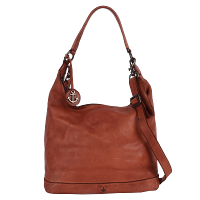 Hobo HARBOUR 2ND "Emmy", Damen, Gr. B/H/T: 39cm x 30cm x 12cm, braun (cognac), Leder, Taschen Hobo, Handtasche Umhängetasche Henkeltasche