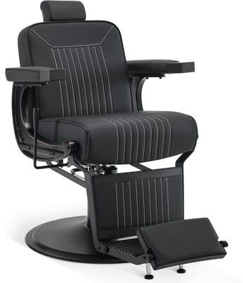 BarberPub Classic Barber Chair, 660Lbs Heavy-Duty Hydraulic Pump, Professional Reclining Salon Chair