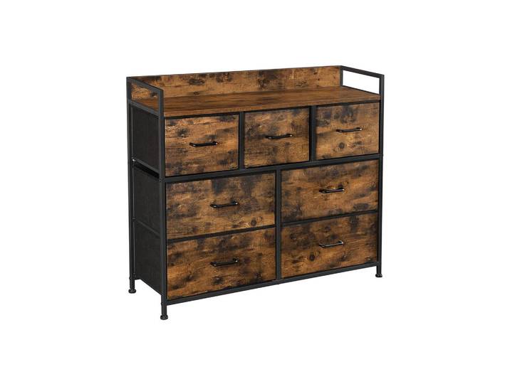 Hansiro Kommode Schrank, Braun, Holzwerkstoff, 28.5x85x98 cm, Kleinmöbel, Kommoden