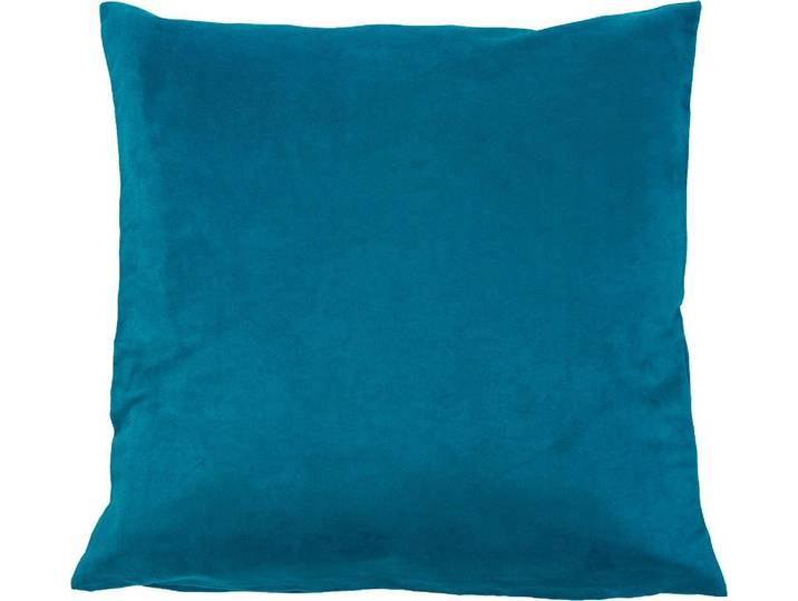 Dekokissen GÖZZE Alcatraz , blau (petrol, unifarben), B:60cm L:60cm, Obermaterial: 100% Polyester, Dekokissen_Sitzkissen_Kissenhüllen, Dekokissen, in Wildlederoptik