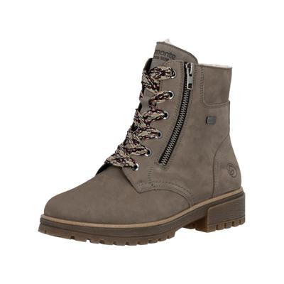 Schnürstiefelette REMONTE "Remonte Stiefelette Veloursleder", Damen, Gr. 42, beige, Veloursleder, Schuhe Schnürstiefelette