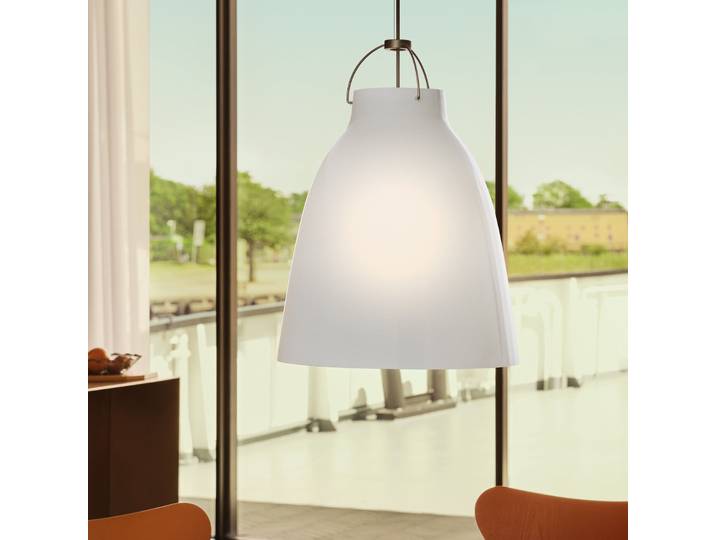 Caravaggio™ P3 Pendelleuchte Opal - Fritz Hansen Caravaggio P3 - Wohnzimmer - Design - Glas - Einflammig